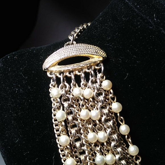 Chains & Pearls Multi-Strand Draping Necklace - Picture 10 of 10